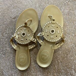 Jack Rogers Georgica jelly gold sandals size 7